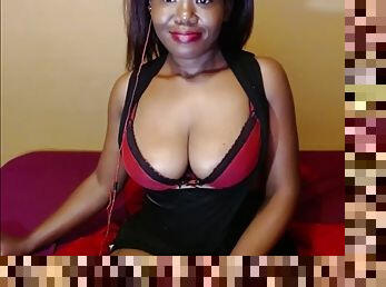 Cute EBONY CAMGIRL huge tits