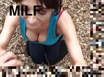 MILF fucked in the woods