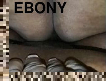 Ebony BBW fat pussy Christmas  fuck pt4. Reverse cowgirl 2