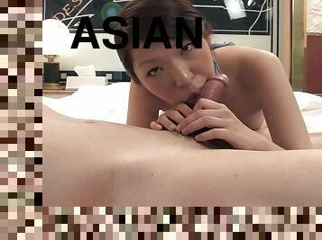 Asian flight attendant is made for hardcore fucking by Pov made in Japan