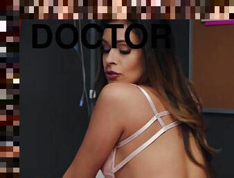 Katana is dressed as a doctor. Watch as she fucks some man in a clinic.