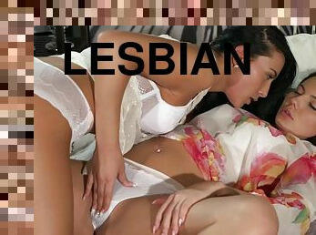 Rubbing lesbians on the clit and scissor fucking thoroughly