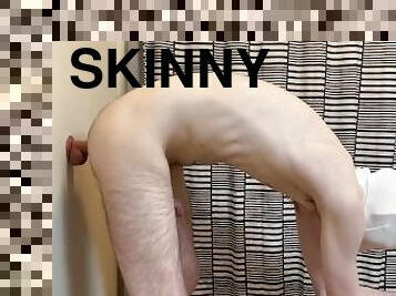 Skinny Male Riding Large Dildo While Masturbating 60fps HD