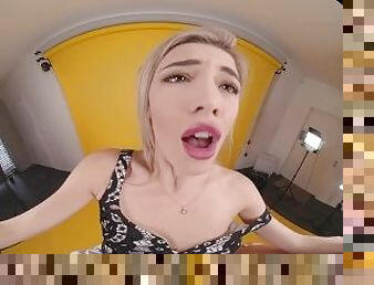 FuckPassVR - Sexy blonde Rika Fane wants your warm cum load on her succulent lips in Virtual Reality