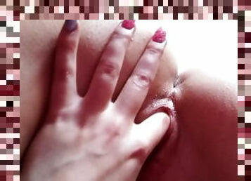 Pussy masturbation with a vibrator, bottom view - amateur Lalli_Puff