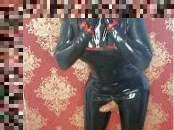 shemale, cumshot, cum, fetisj, latex, røyking, elskerinne, dominans, støvler, maske