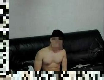 Straight roommate caught jerking off in living room