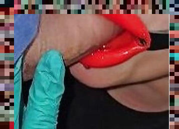 the penis pump inflated my cock so much that it swelled and she sucked it with her big mouth