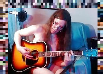 Naked trans girl plays guitar! - NSFW Music 01: Feelin' Good (cover)