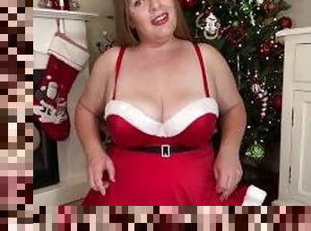 Hot MILF in Christmas dress