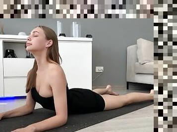 CUTE GIRL DOES YOGA