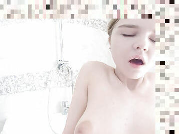 VR sex in the bathroom with a young babe Doll Hole