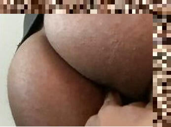 Transgender Lightskin Ebony gets her fat ass spread by girlfriend showing her tight virgin asshole