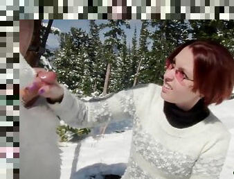 Brandi De Lafey Strokes A Snowman