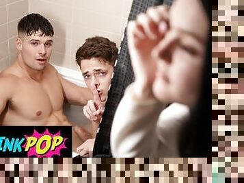 TWINKPOP - Troye Dean Follows Malik Delgaty The BF Of His Sister In The Bathtub To Get Fucked