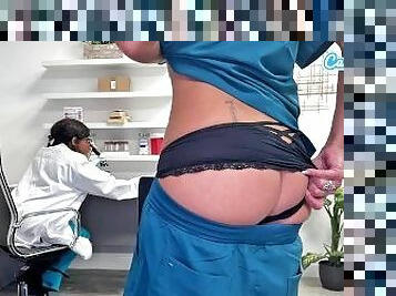 Sexy Big Tit MILF Nurse Masturbates At Office