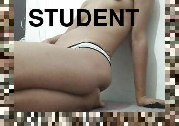 Student masturbates and caresses herself