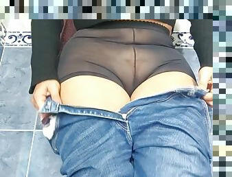 Caught with transparency and tight jeans in a public bathroom pissing