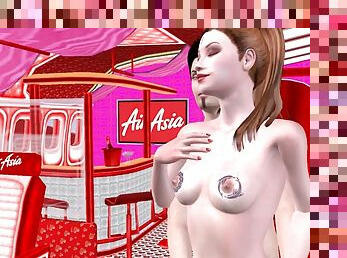 3D animated porn cartoon - beautiful couple enjoy foreplay pleasure