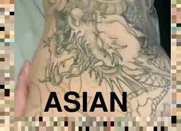 18+ TATTED ASIAN BADDIE USED LIKE A FUCK TOY, CUMS A FAT LOAD ON HER BACK- FULL VID ON OF/FANSLY