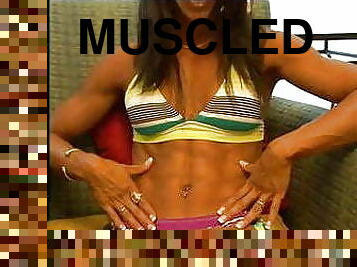 muscle girl abs flex