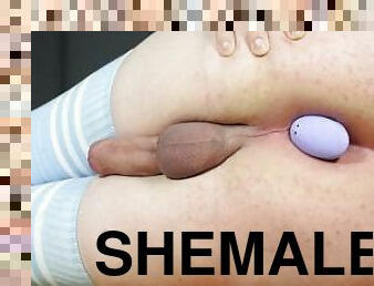 Shemale hands free cumshot, anal vibrator prostate orgasm