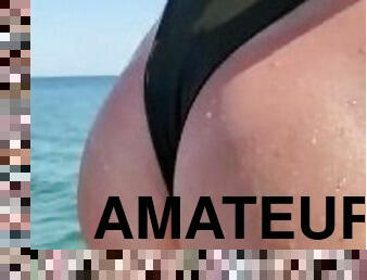 cul, amateur, plage, solo