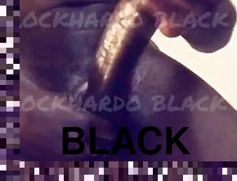 Wanking my Big Black Cock w/ cumshot to some hot porn.. Watch me fuck @rockhardoblack on OF