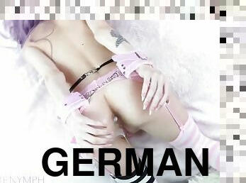 German freak Kiittenymph takes cock in her teen ass