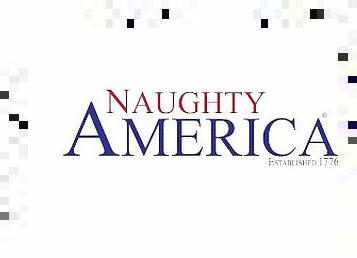 Naughty America - Big Tit blonde Ryan Conner gets fucked right by her husband's loafing friend