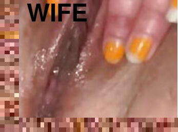 masturbação, orgasmo, cona-pussy, esposa, amador, mulher-madura, penetração-de-braço, bbw, buraco-glorioso, ejaculação