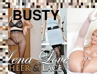 Lena Love Busty Czech Blonde In Stockings and Pantyhose Orgasms