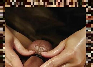 The BALLS and the NAILS make the most beautiful SOUND on 10:00! Huge cumshot with the cock ring ON!