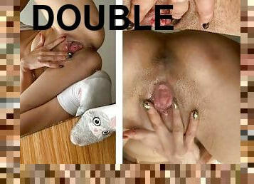 Me and Reflexes with a Mirror! Double creamy squirt / Hot / Horny / Cute girl