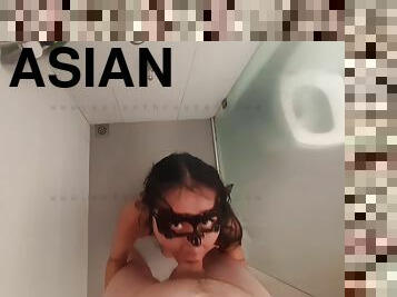 Tiny Asian Sucking Sweet Cock In The Bath Room