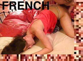 500 (01) - Clothed Sex French Slut In Redsatin Dirty French Talk Panty Fuck
