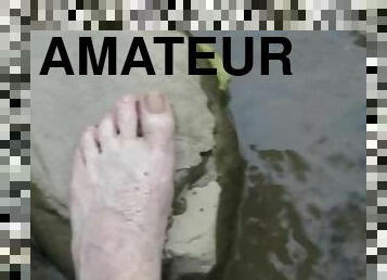 Sexy toe play in water