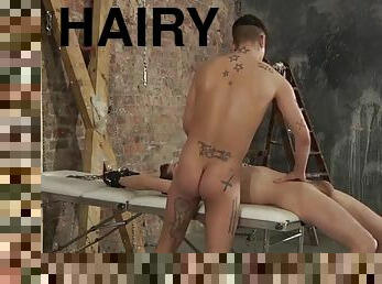 Bound twink has his hairy cock shaved and fucked in the ass