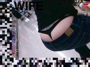 Whale Tail Booty Wife Shopping Thong On Display