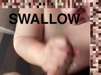 Latina bbw swallows cum