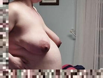 Pregnant MILF gets Undressed