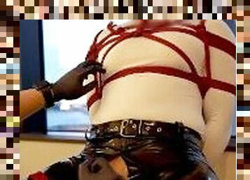 asiatisk, kæmpestor-pik, bøsse, spiller, bdsm, fetish, latex, bondage, muskuløs, mælk