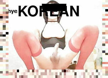 korean res stockings dildo cum