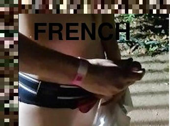 French twink exhibition in Park (Gay Cruising Spot Lille) - SnauwFlake shows his big dick