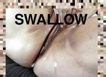 I swallowed a big load of his cum and he creampie my big fat pussy twice - BBW SSBBW, big ass,  pov