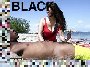 BANGBROS - Big Booty Latin Lifeguard Valerie Kay Rescules Charlie Mac By Giving His Big Black Cock C