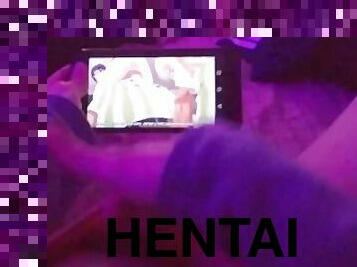 parents are in the next room but I can't control my urge to touch my pussy watching Hentai so loud