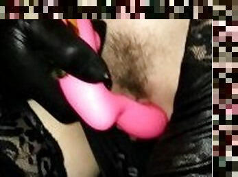Putting my gspot toy in wearing kinky clothes