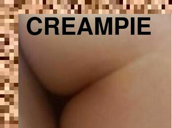 Creamy teen gets creampie