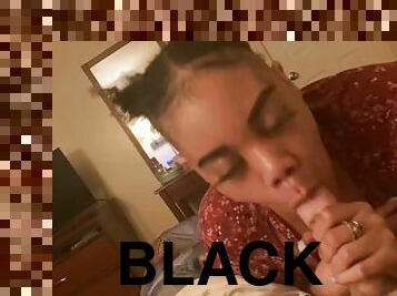 Black girl sucking big white cock and gaging